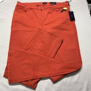 NYDJ Bright Orange Straight-Leg Pants